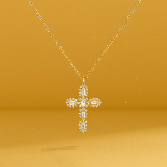 Arc-en‑Ciel Sacré – Collier Croix | DIVINÉO